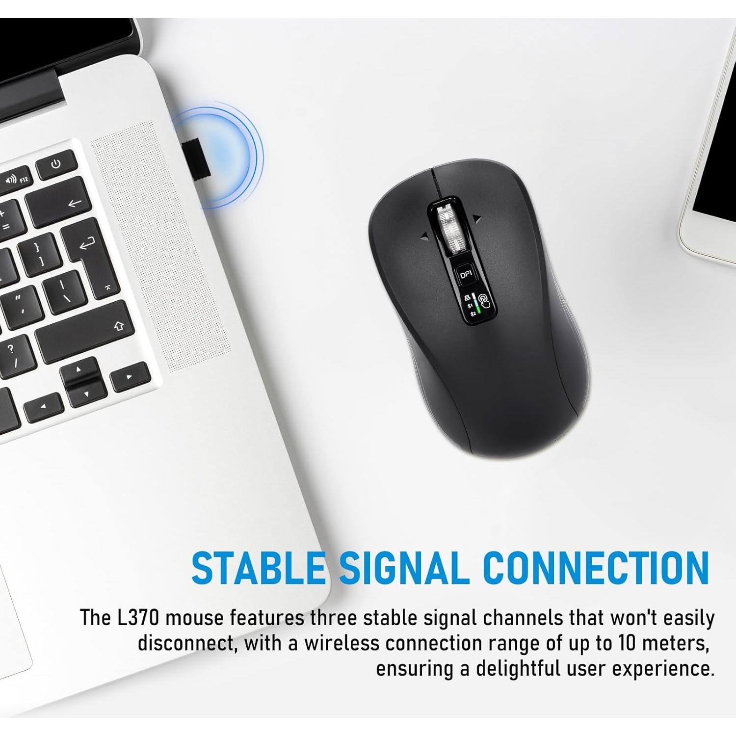 Ratón Inalámbrico CITLLA L370, 2 Bluetooth, USB, Silencioso