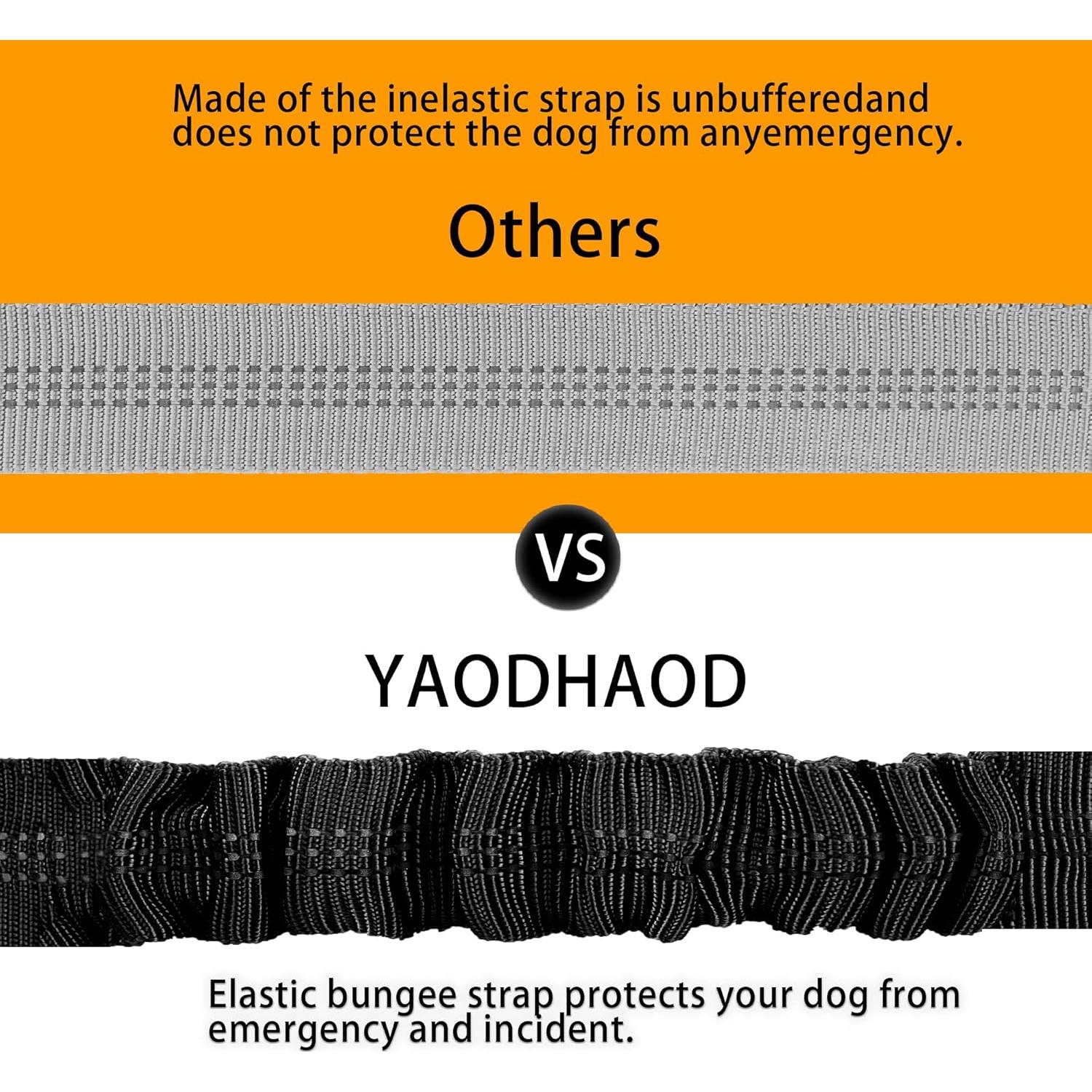 Arnés de Seguridad para Perros YAOHDAO Negro 3-en-1 Ajustable