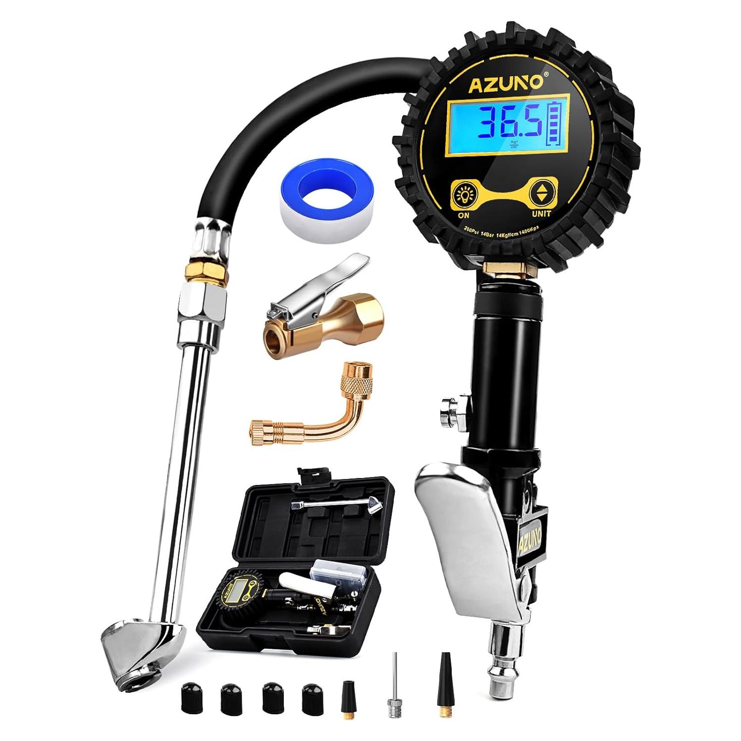 Inflador de Neumáticos Digital AZUNO con Manómetro 200 PSI