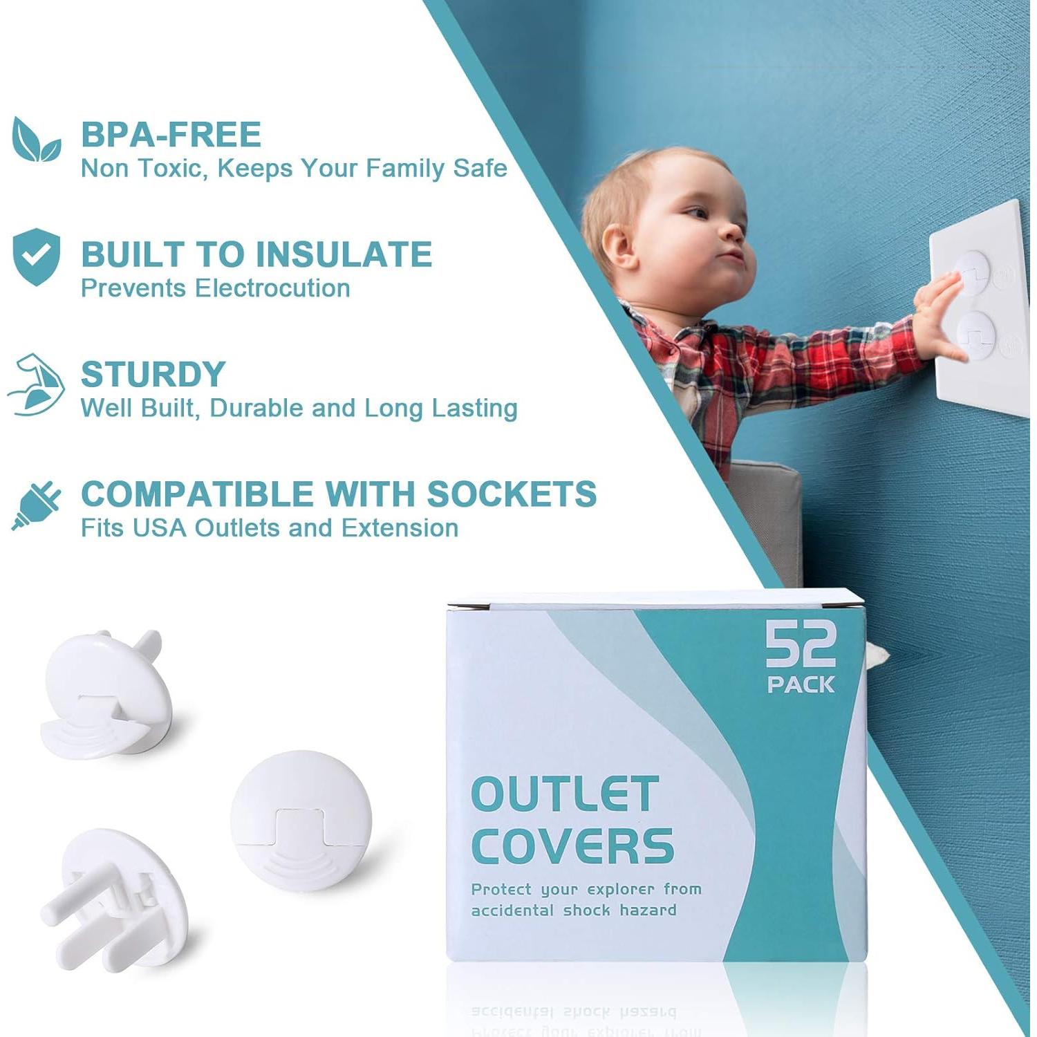 Cubiertas de Enchufe PRObebi 52 Pack a Prueba de Bebés Blanco