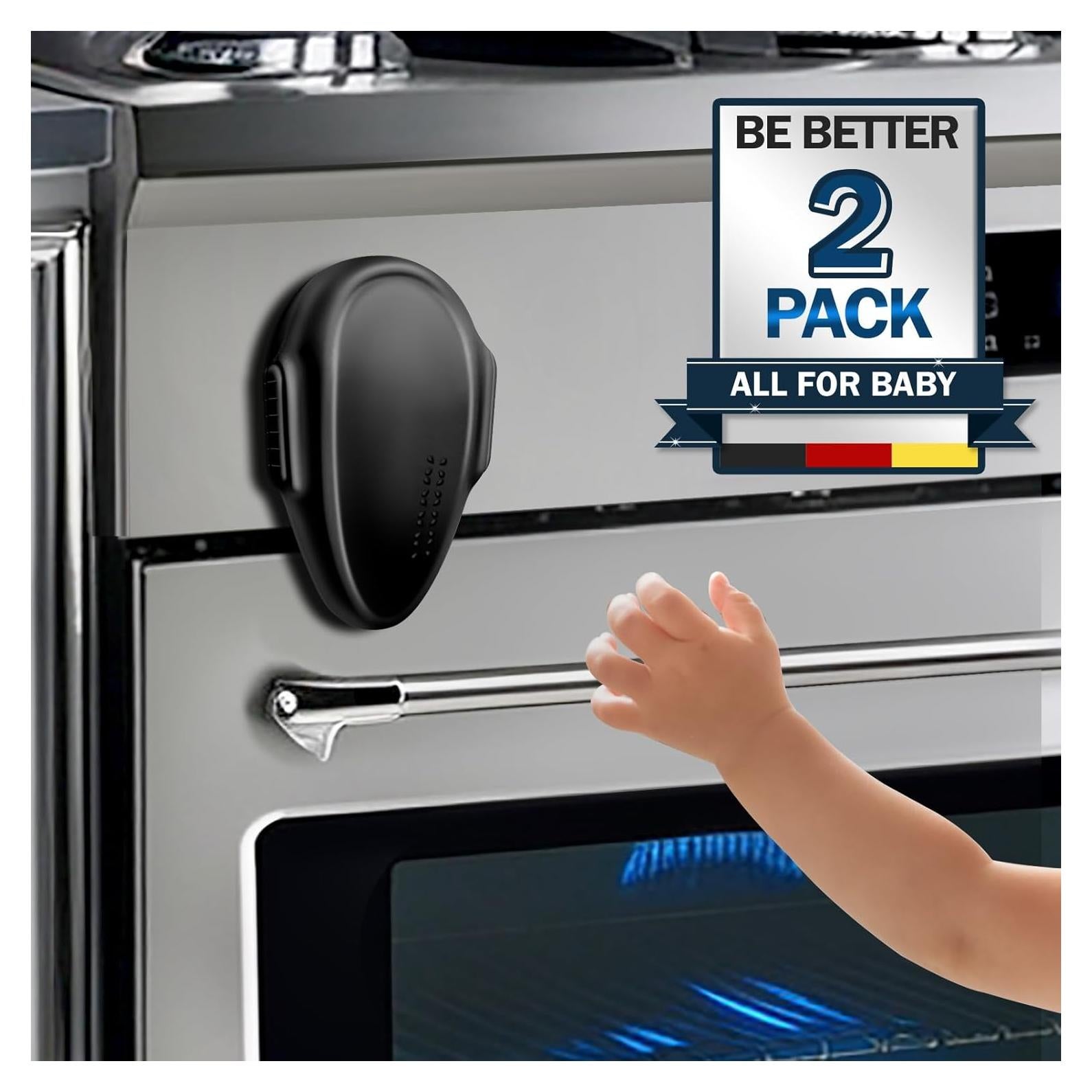 Bloqueo de Horno Seguridad Infantil MCOTOP - 2 Paquete Negro