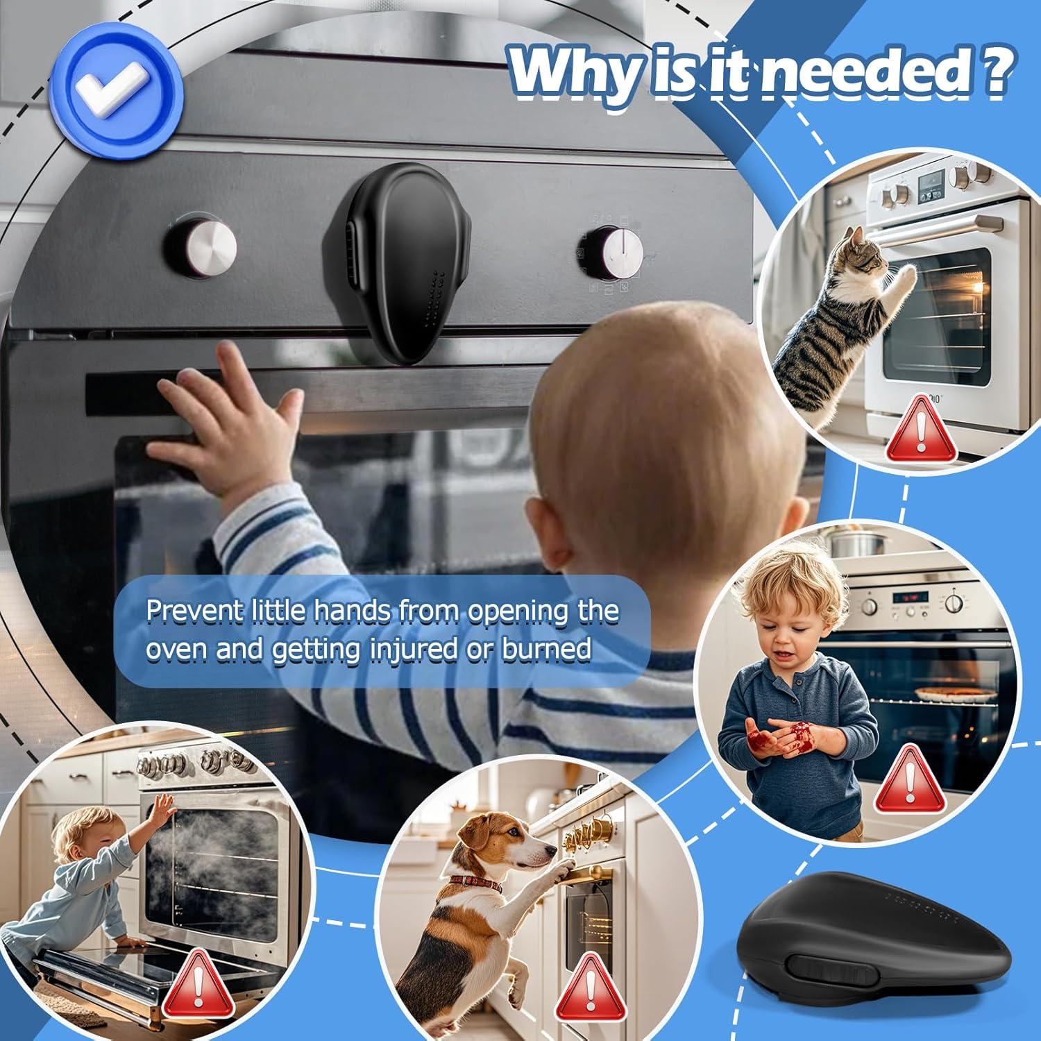 Bloqueo de Horno Seguridad Infantil MCOTOP - 2 Paquete Negro