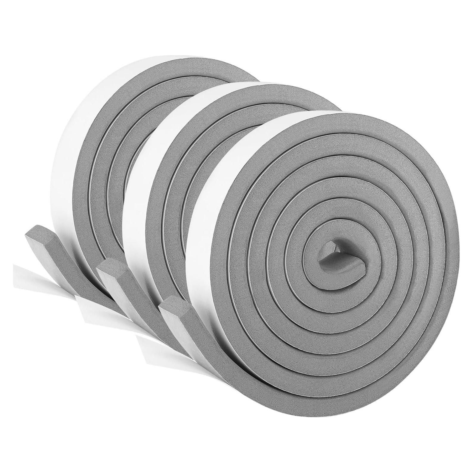 Cinta de Espuma Aislante EcoBrisa 1" x 0.4" 19.5 Pies Gris