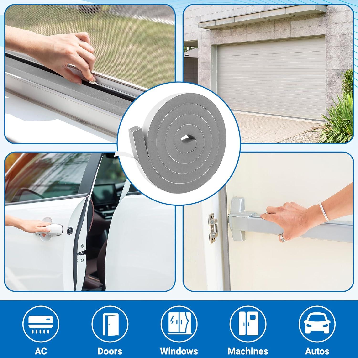 Cinta de Espuma Aislante EcoBrisa 1" x 0.4" 19.5 Pies Gris