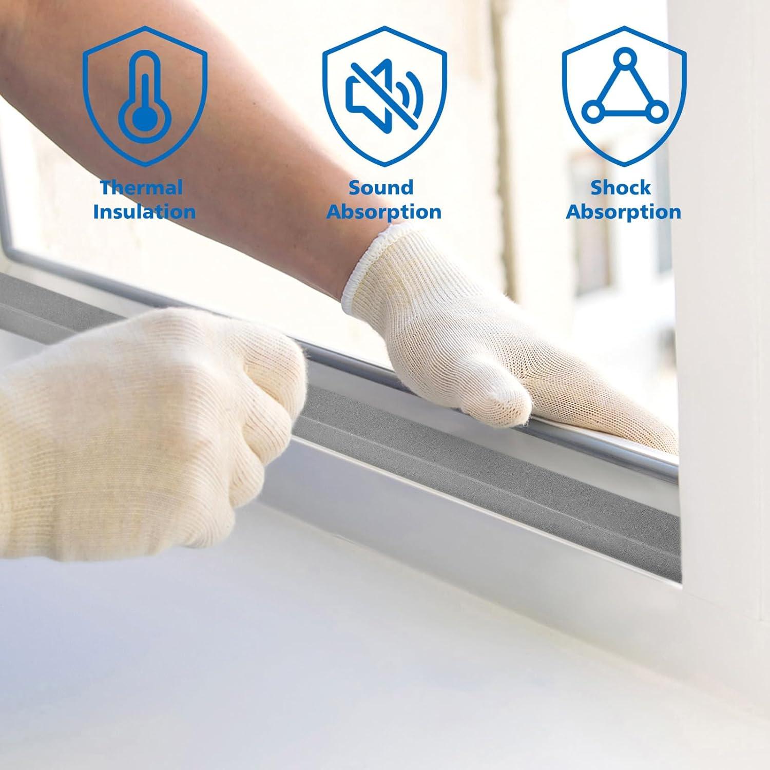 Cinta de Espuma Aislante EcoBrisa 1" x 0.4" 19.5 Pies Gris