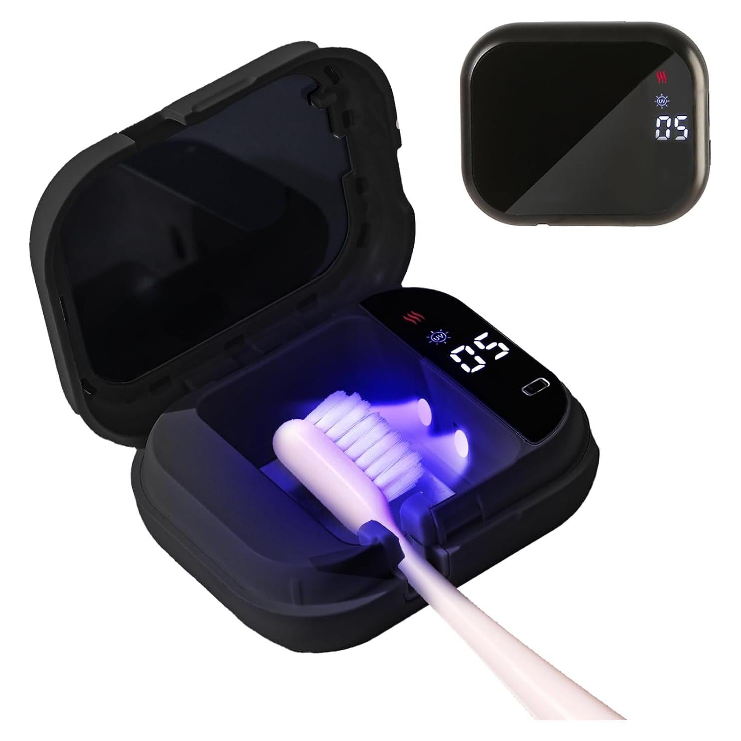 Limpiador UV-C para Cepillos de Dientes Portátil Negro