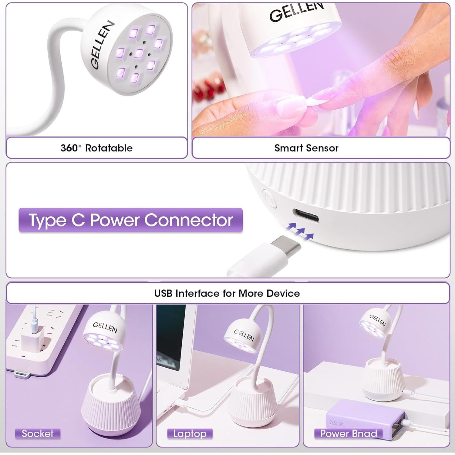 Lámpara UV Gellen 24W Inalámbrica para Uñas de Gel