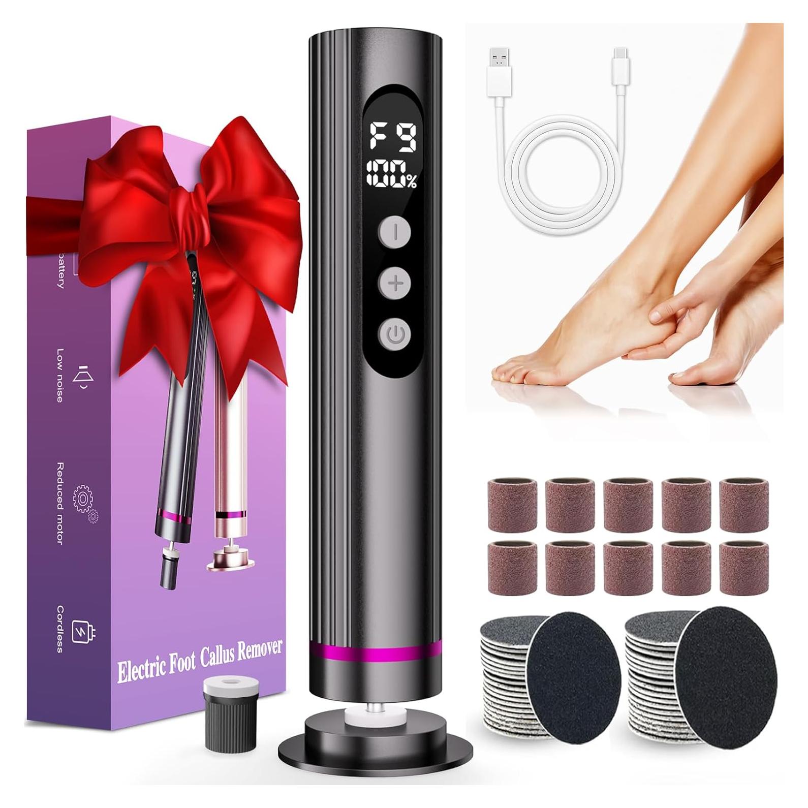 Removedor de Callos Eléctrico Dermave 2 en 1 Inalámbrico Gris