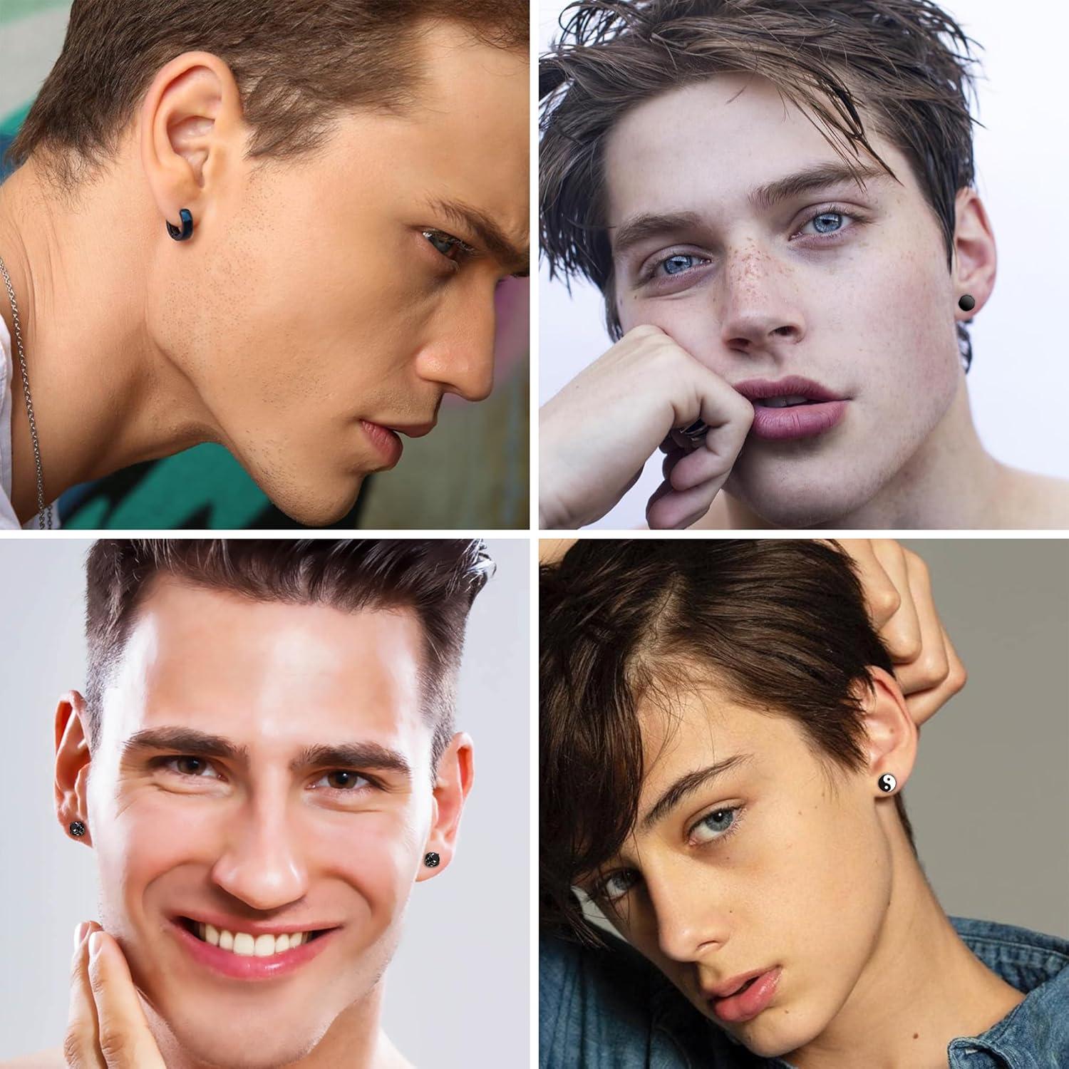 Pendientes Magnéticos Hipoalergénicos Trinckle 4 Pares Acero Inoxidable