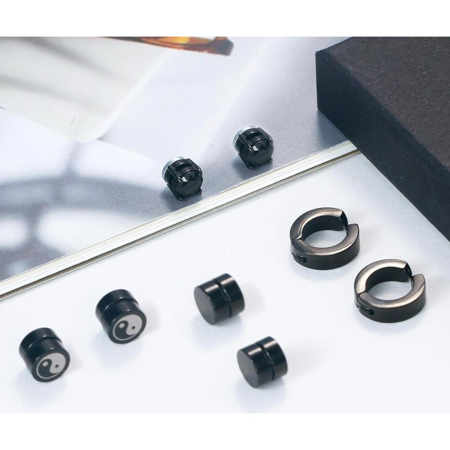 Pendientes Magnéticos Hipoalergénicos Trinckle 4 Pares Acero Inoxidable