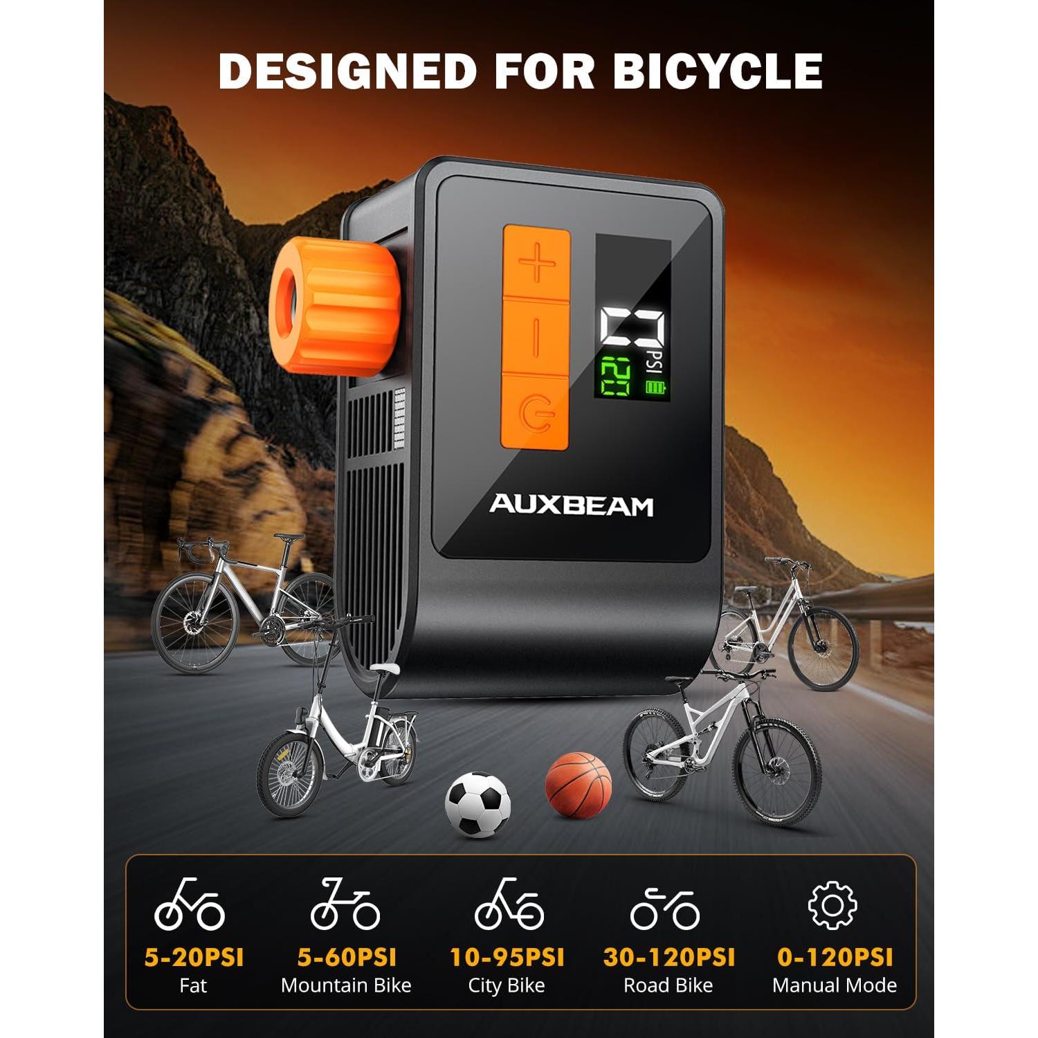 Bomba de Bicicleta Auxbeam AB-BL03 con Manómetro 120PSI