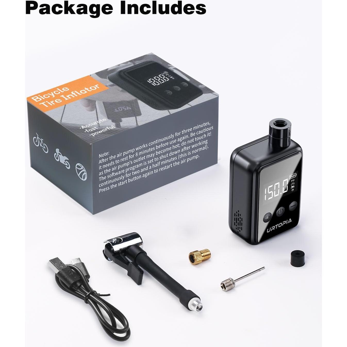 Bomba de Aire Eléctrica URTOPIA HW-125-5 150PSI Portátil