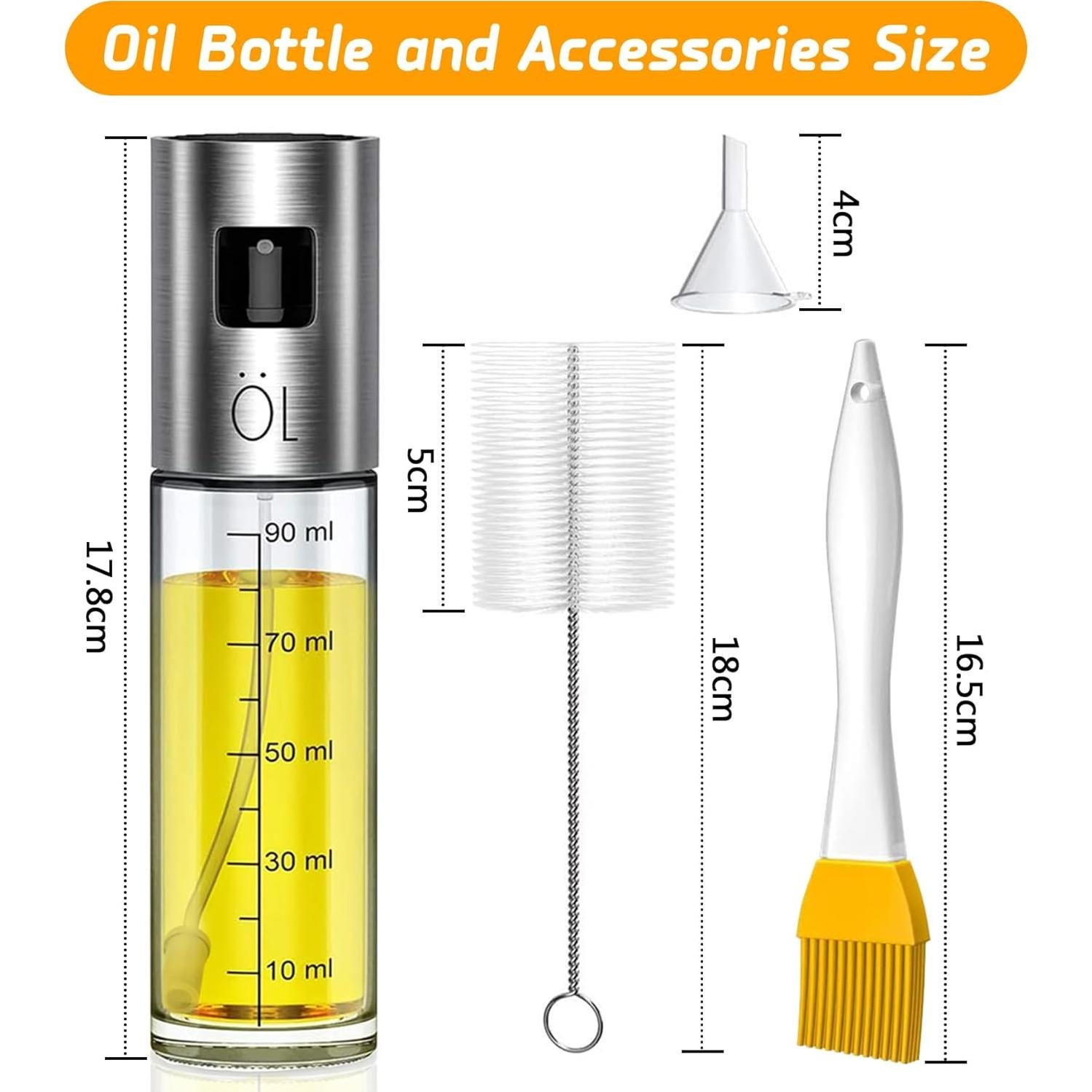 Rociador de Aceite Leaflai 100ml Vidrio A Prueba de Fugas