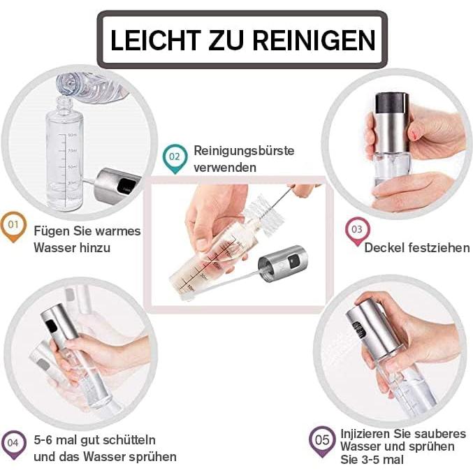 Rociador de Aceite Leaflai 100ml Vidrio A Prueba de Fugas