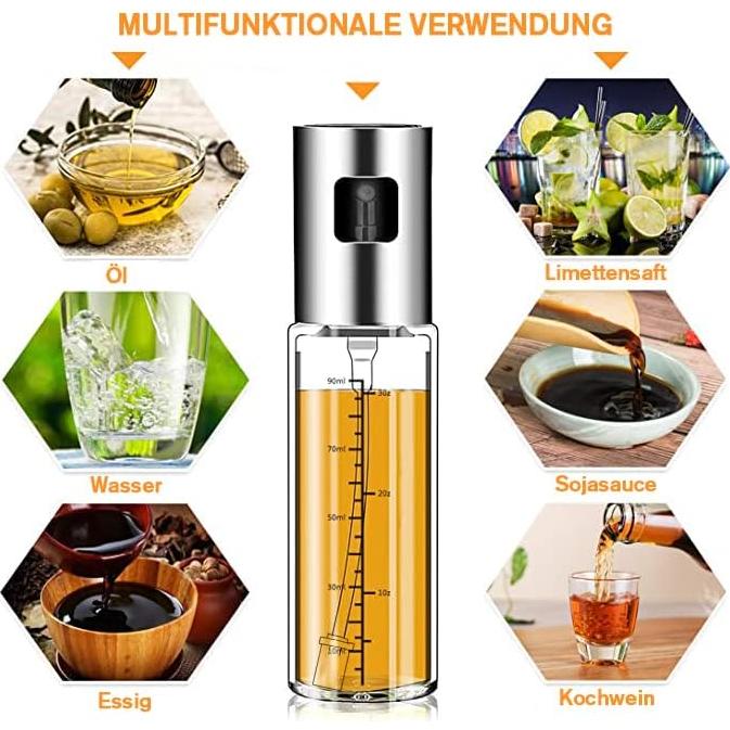 Rociador de Aceite Leaflai 100ml Vidrio A Prueba de Fugas