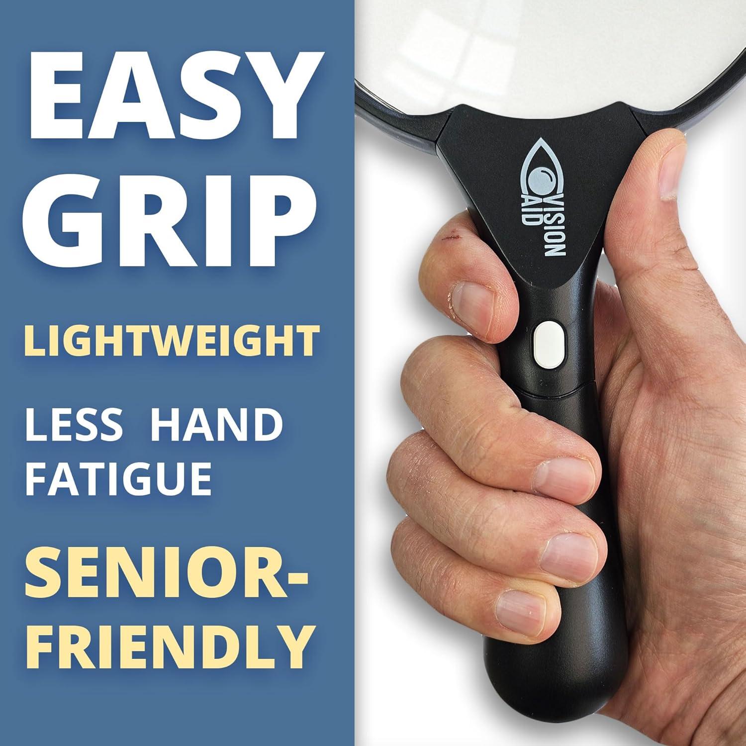 Lupa Grande Vision Aid 5.5" LED Recargable USB 45X 20X