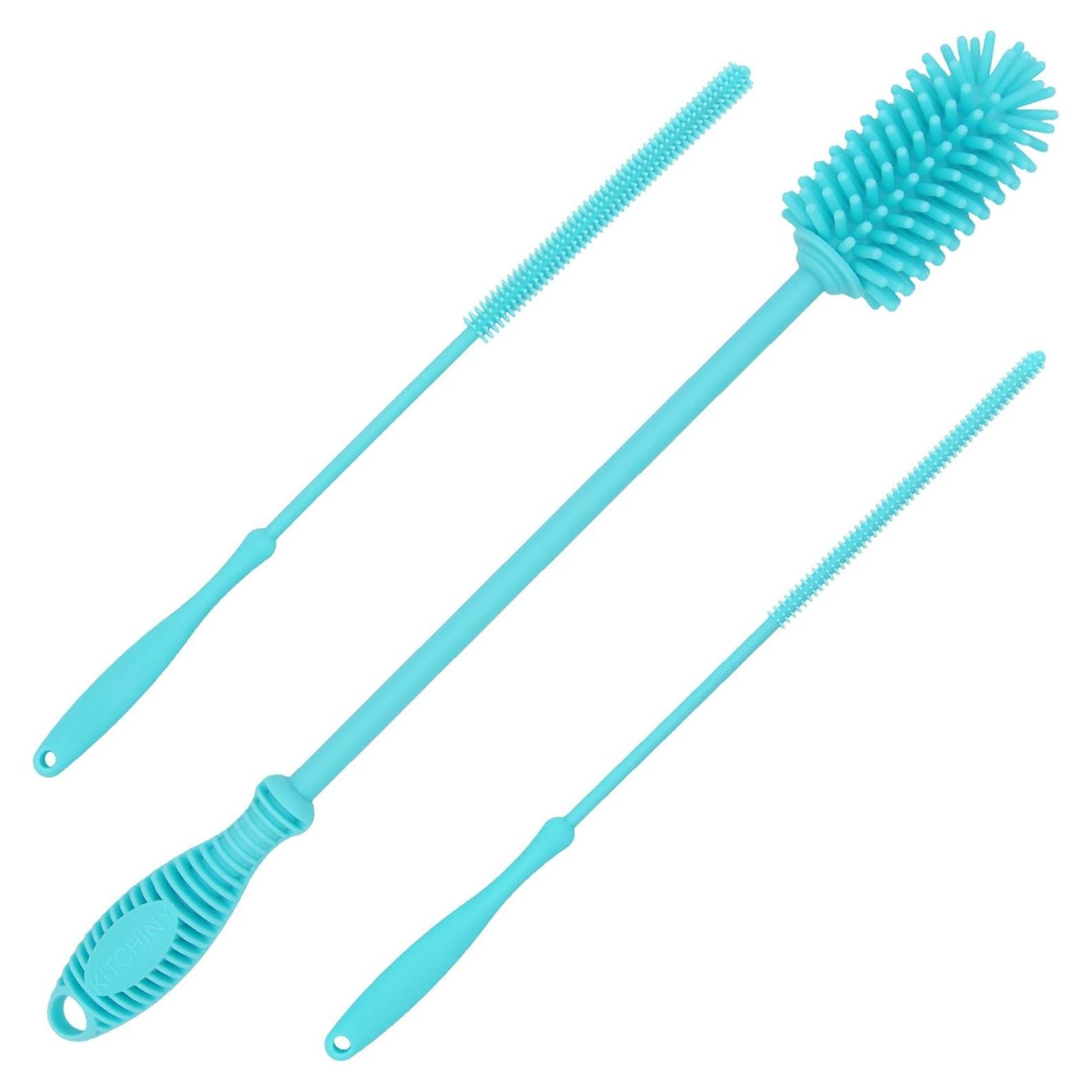 Cepillo Limpiador de Botellas Kitchiny 31.75 cm Silicona Azul