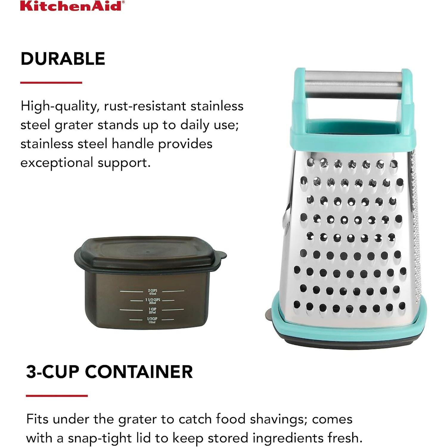 Rallador de caja KitchenAid 25.4 cm Acero Inoxidable Aqua