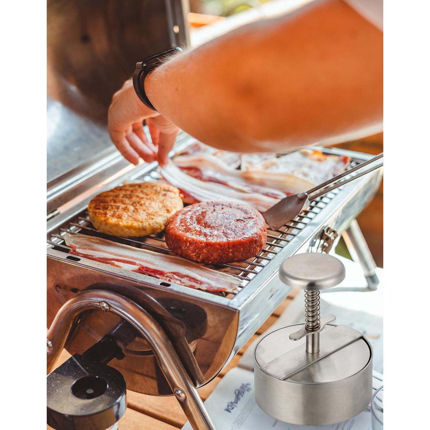 Prensa de Hamburguesas Ajustable Acero Inoxidable 304