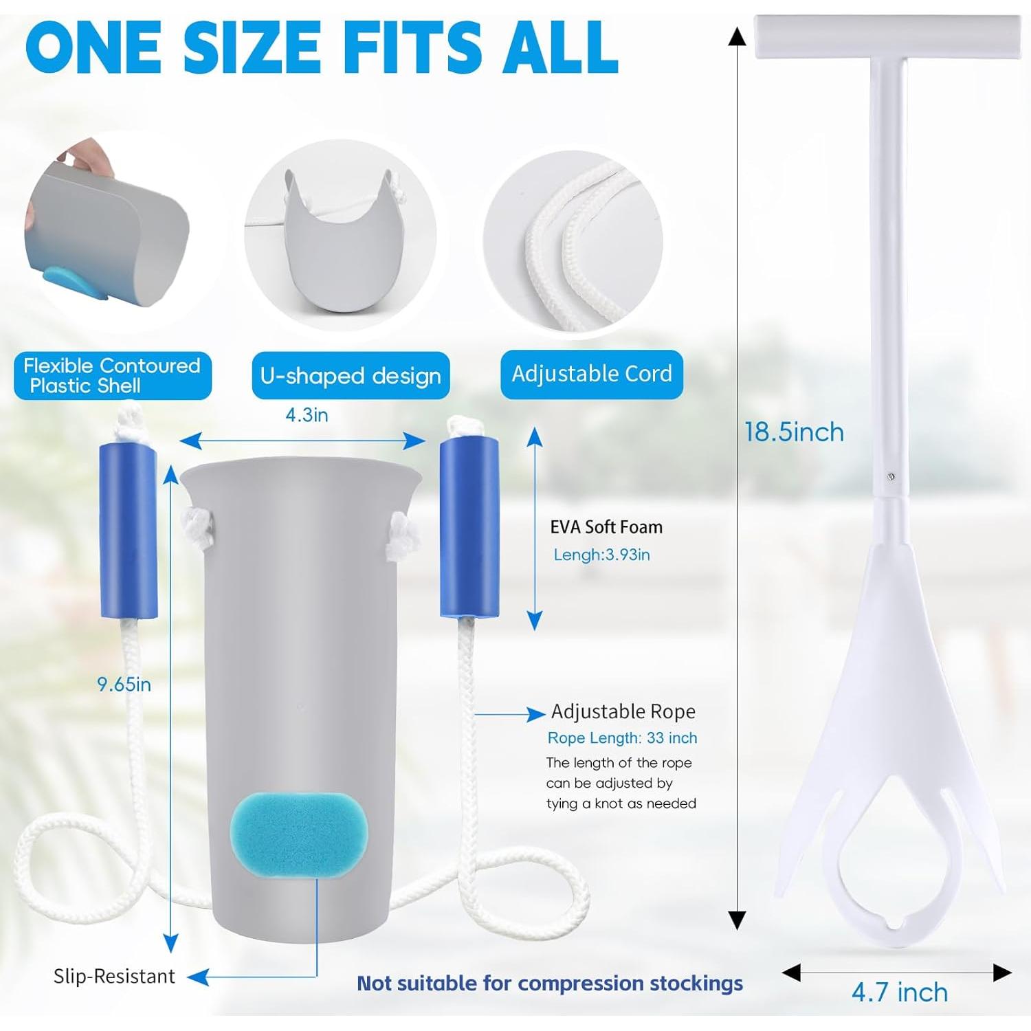 Kit de Ayuda para Calcetines Yitobecka 2 Piezas Gris