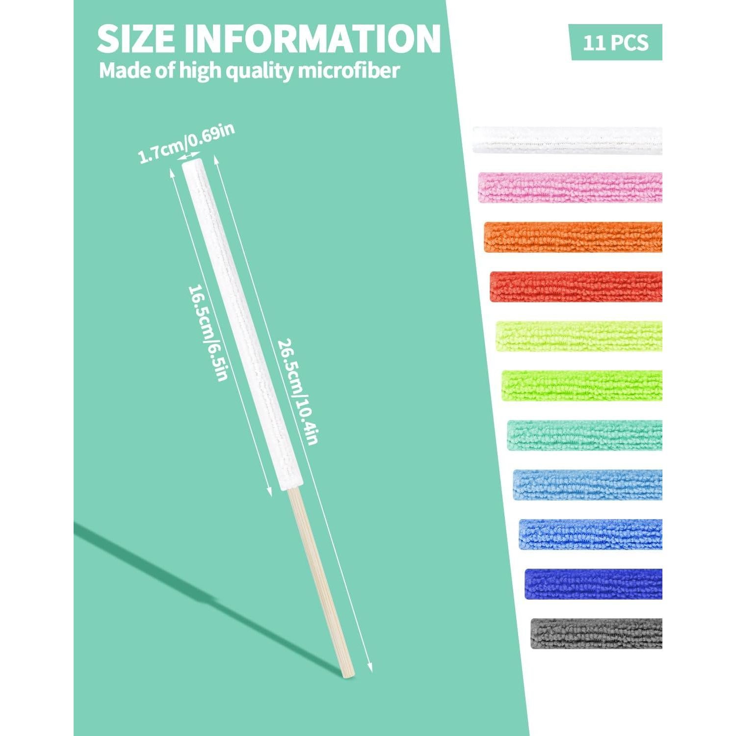 Juego de 11 Palos de Limpieza de Microfibra Aecsze - Multicolor