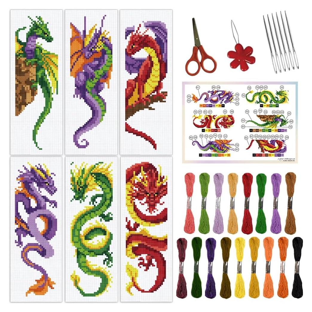 Kit de Bordado a Mano ORIGACH Dragón y Loong 6 Piezas