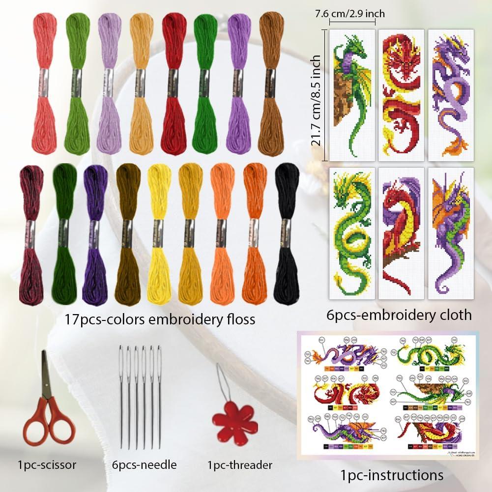 Kit de Bordado a Mano ORIGACH Dragón y Loong 6 Piezas