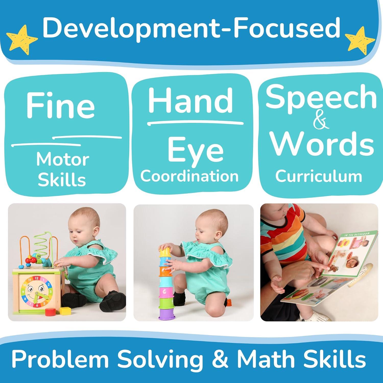 Cubo de Actividad de Madera ToyVentive 5 en 1 para Niños