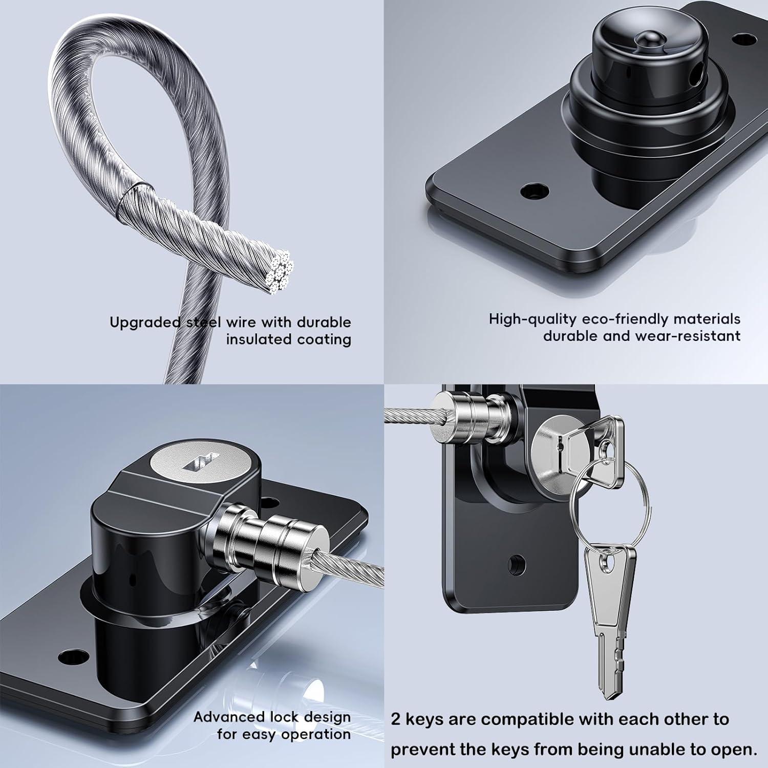 Cerradura de Refrigerador WILNIRY 2 Paquete Negra Autoadhesiva