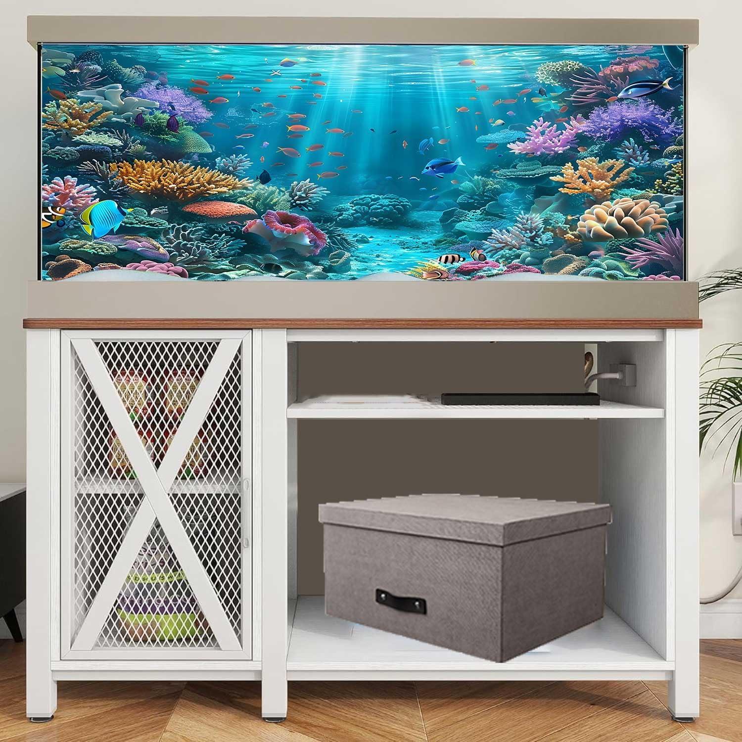 Fondo de Acuario Coral Azul 90x45 cm Poliester Dizifinn