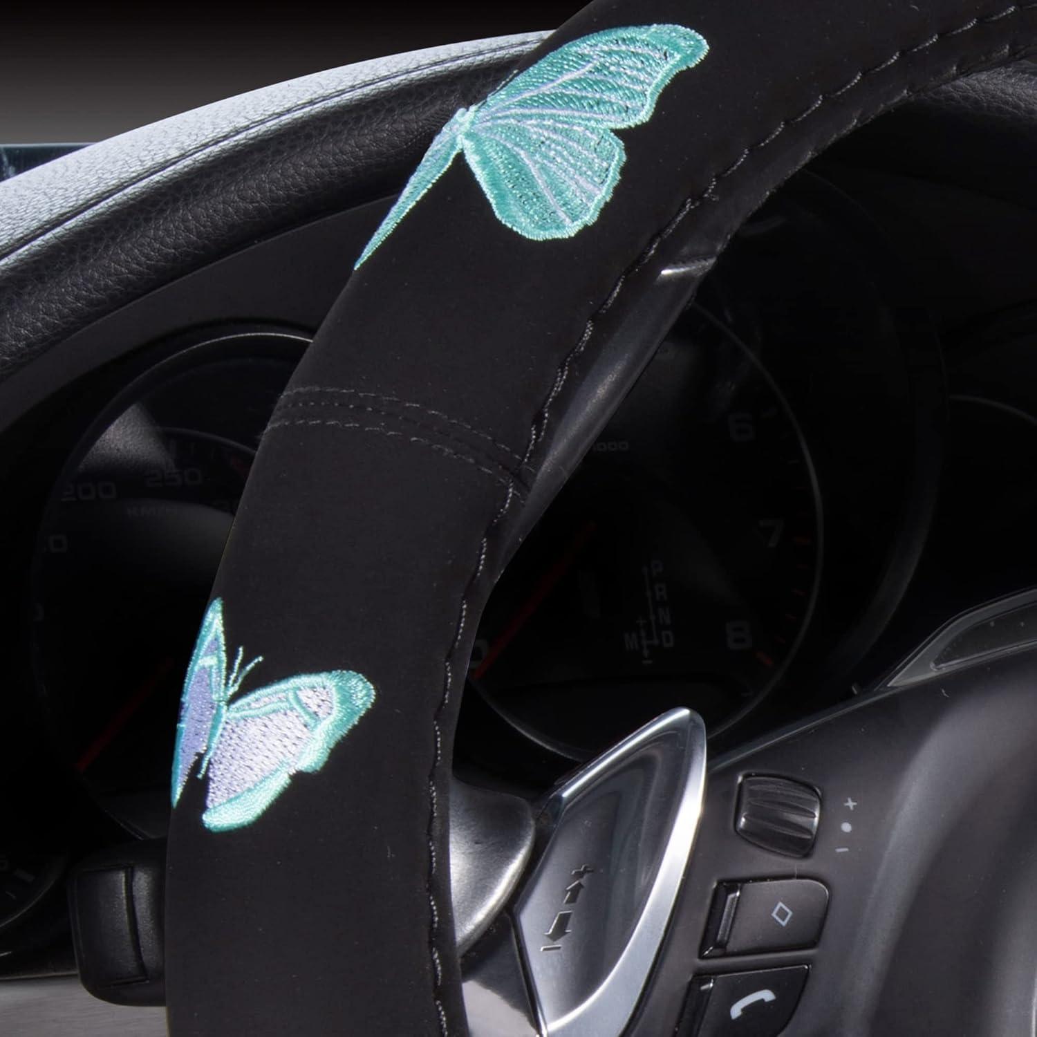 Cubierta de Volante CAR PASS 15" Antideslizante Mariposa Mint