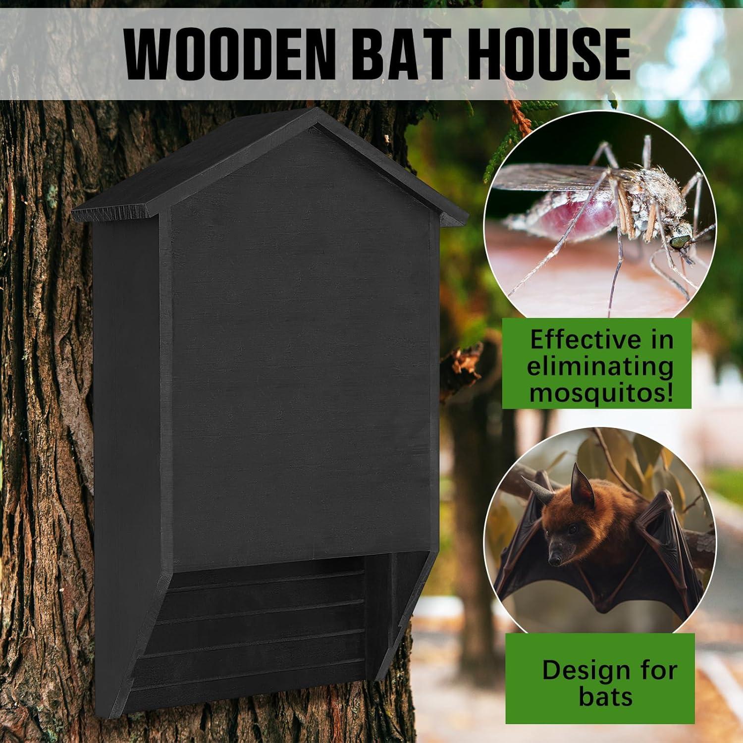 Casa para Murciélagos Wenqik de Madera 2 Cámaras 40x27 cm