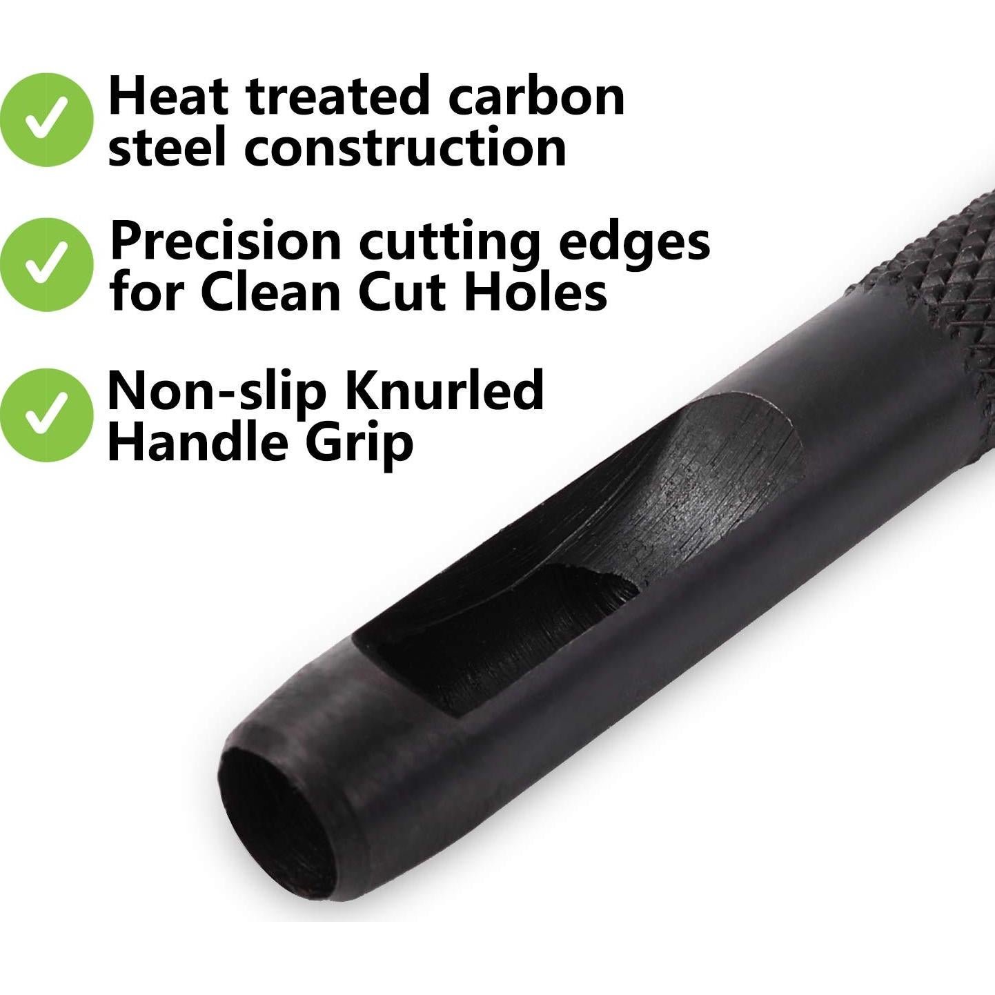 Juego de Punches Huecos Spurtar 6 Piezas para Cuero 3.2-8mm