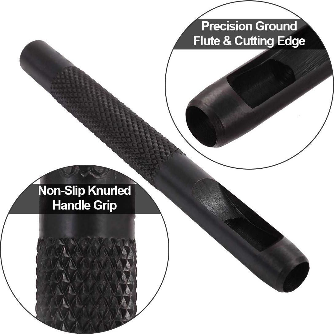 Juego de Punches Huecos Spurtar 6 Piezas para Cuero 3.2-8mm
