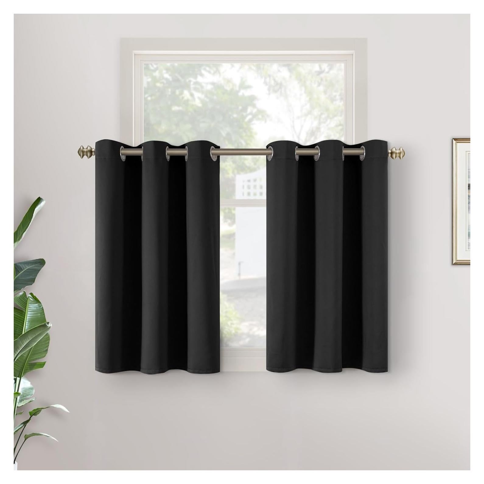 Cortinas Blackout YoungsTex Negras 86x91 cm - 2 Paneles Aislantes