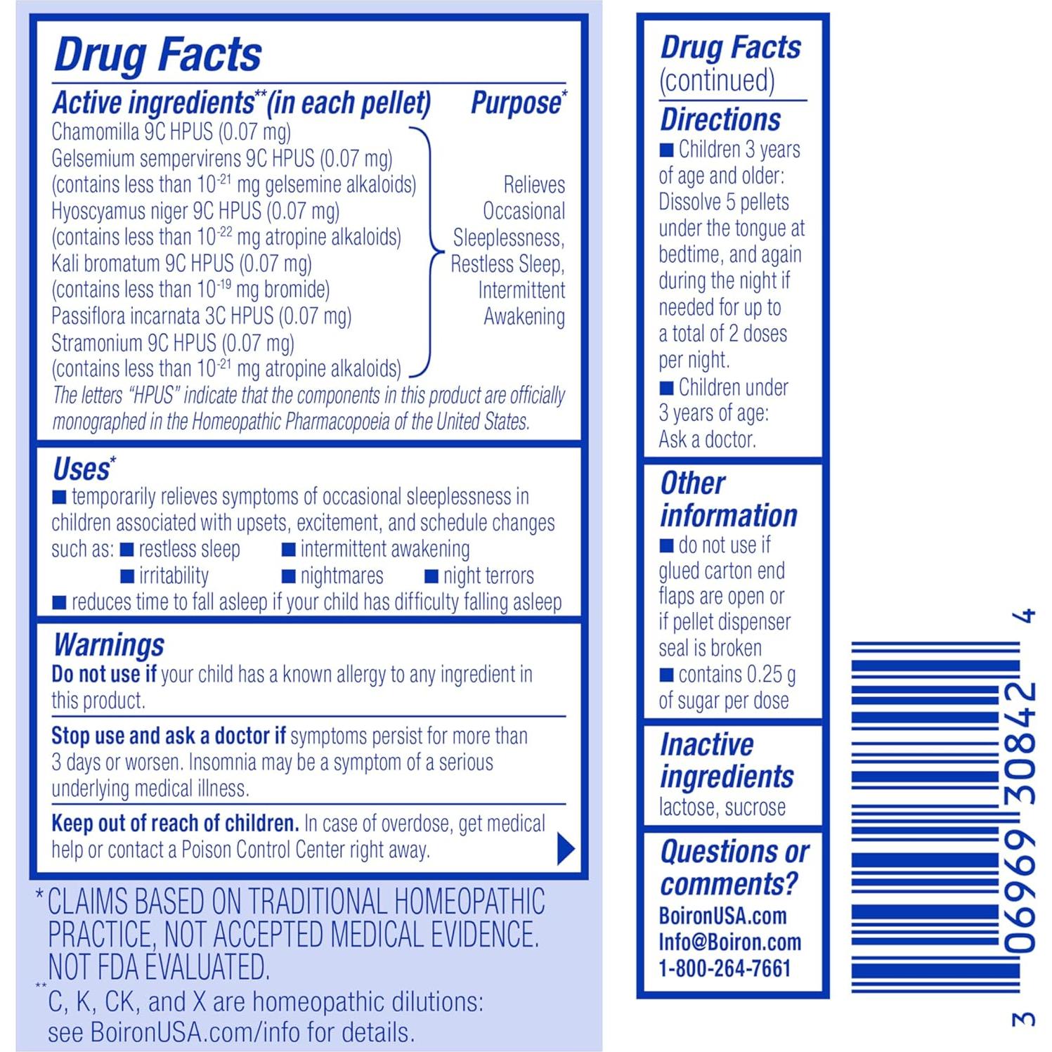 Gránulos Disolventes SleepCalm Kids Boiron - 2 Tubos 160g