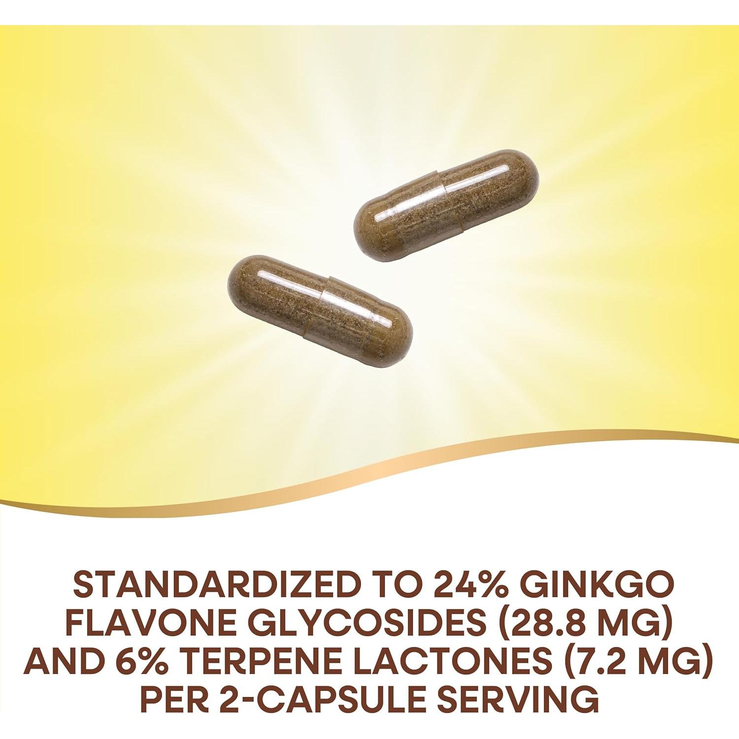 Extracto de Ginkgo Nature's Way 120 Cápsulas Memoria y Concentración