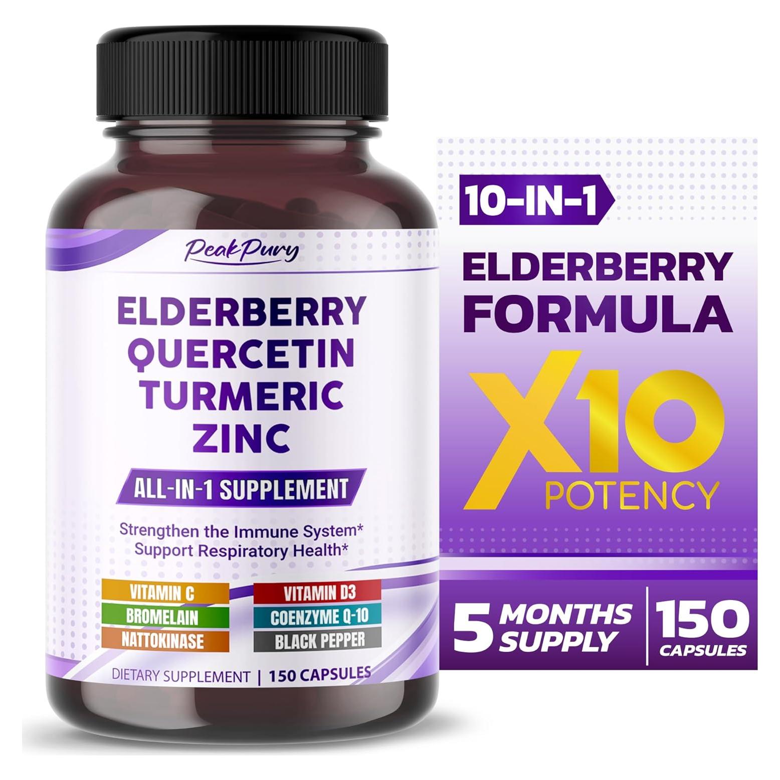 Suplemento Saúco Quercetina Cúrcuma Zinc 150 Cápsulas