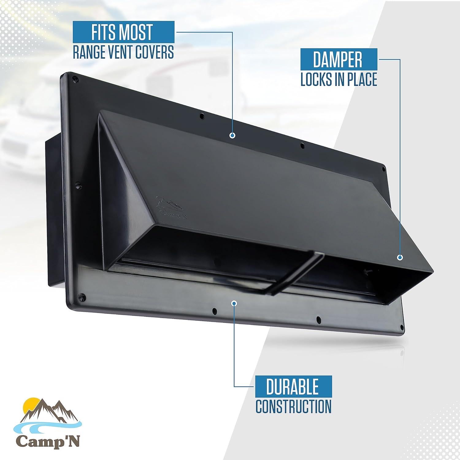 Cubierta de Ventilación de Escape Camp'N RV Negra 30.5x14x10.2cm