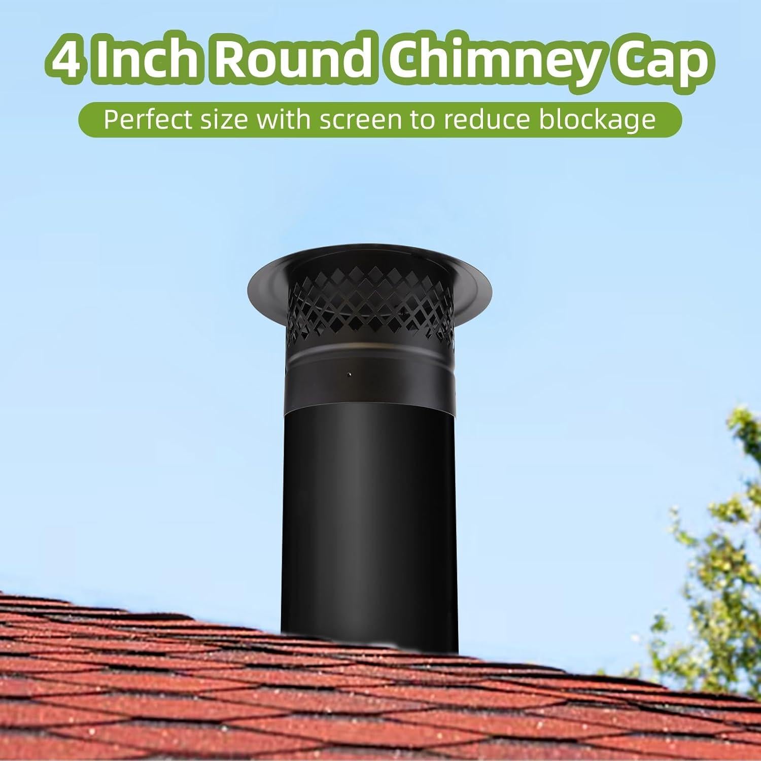 Tapa de Chimenea Redonda 4 Pulgadas Acero Galvanizado - Ventilación