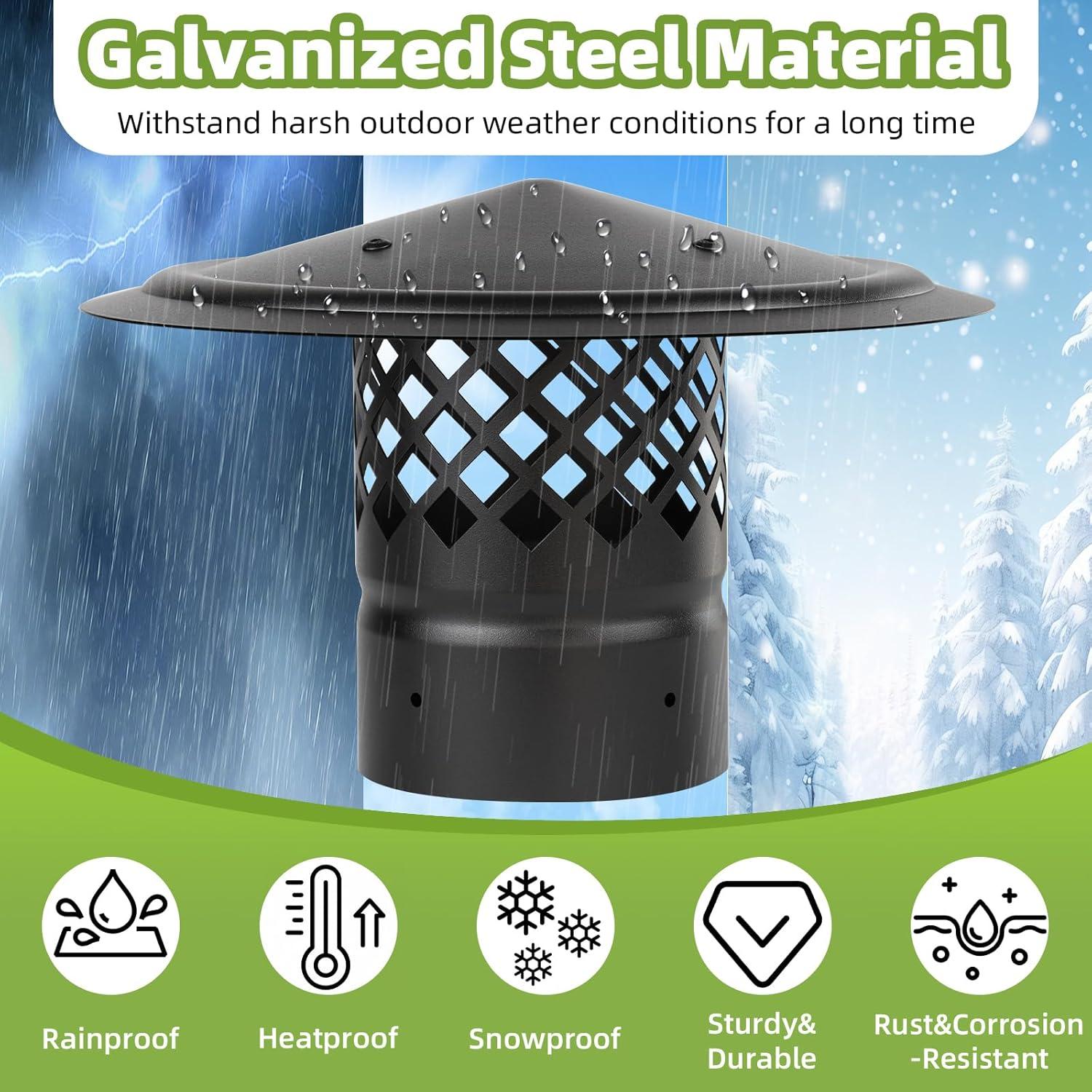 Tapa de Chimenea Redonda 4 Pulgadas Acero Galvanizado - Ventilación