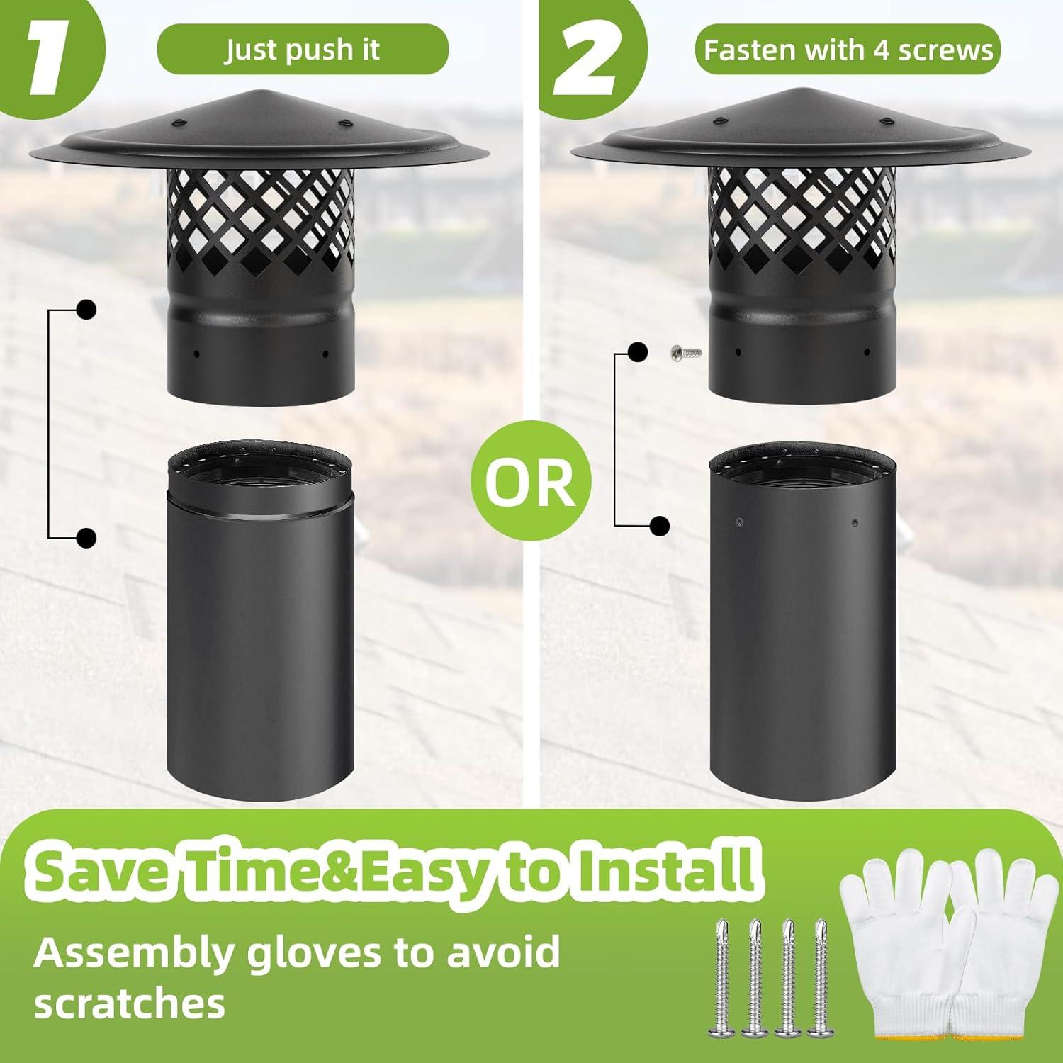 Tapa de Chimenea Redonda 4 Pulgadas Acero Galvanizado - Ventilación