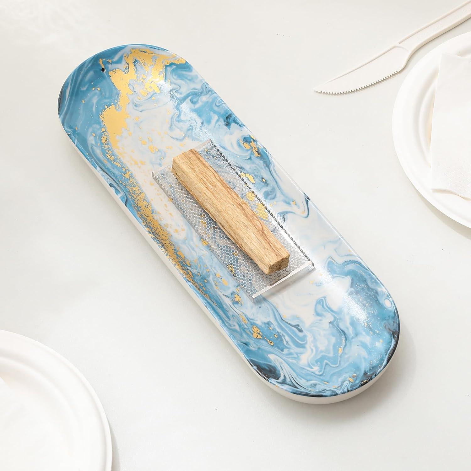 Soporte de Incienso Cerámica CEREMONIA 30x10 cm Dorado