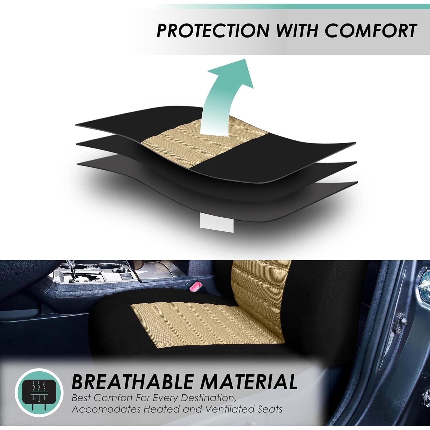 Fundas de Asiento de Coche FH Group Beige Ajuste Universal