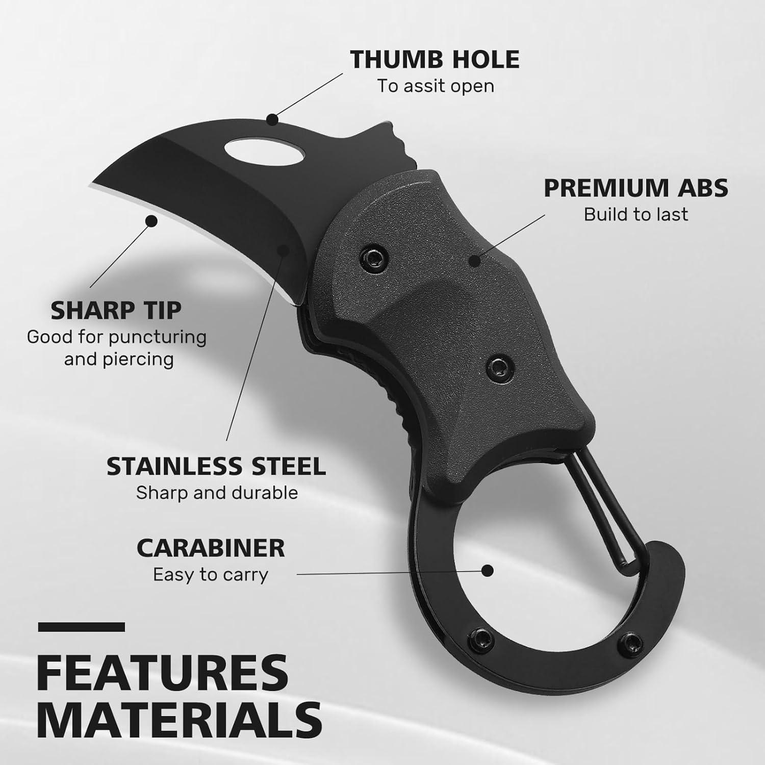 Cuchillo Utilitario Plegable VIRENKNIFE SAM06 Negro 10 cm