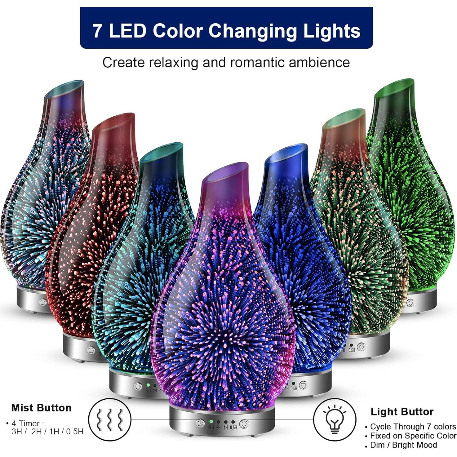 Difusor de Aceite Esencial MAXWINER 3D Ultrasonico 120ml