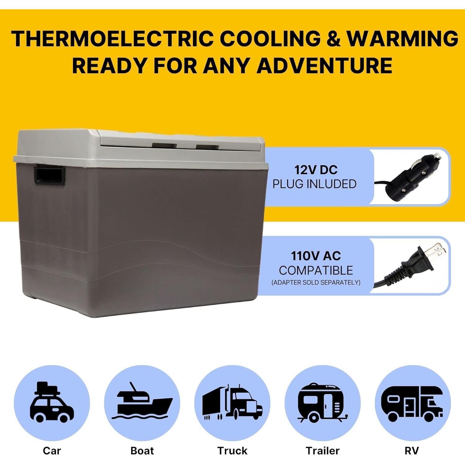 Koolatron Enfriador 12V 38L Termoeléctrico Portátil Gris