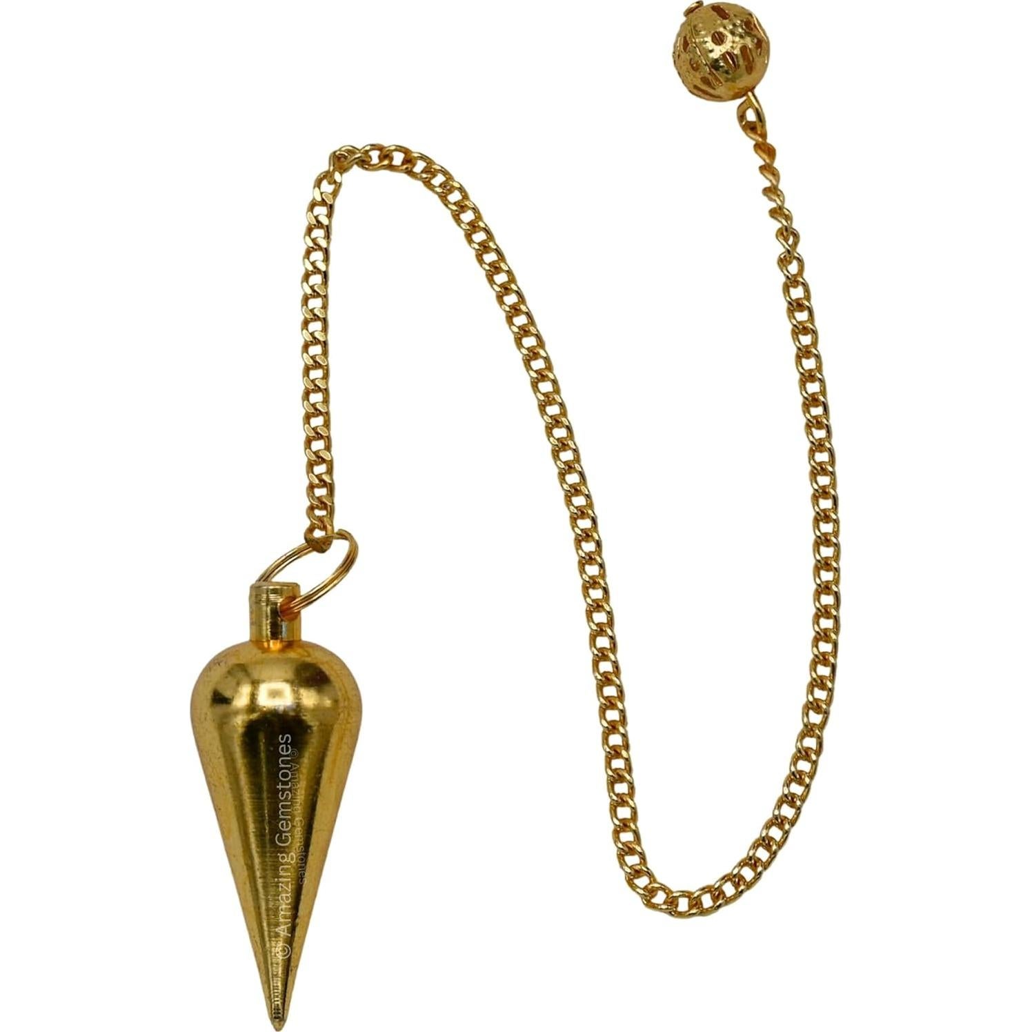 Péndulo de Metal Clásico con Domo Oro 7.62 cm - Radiestesia