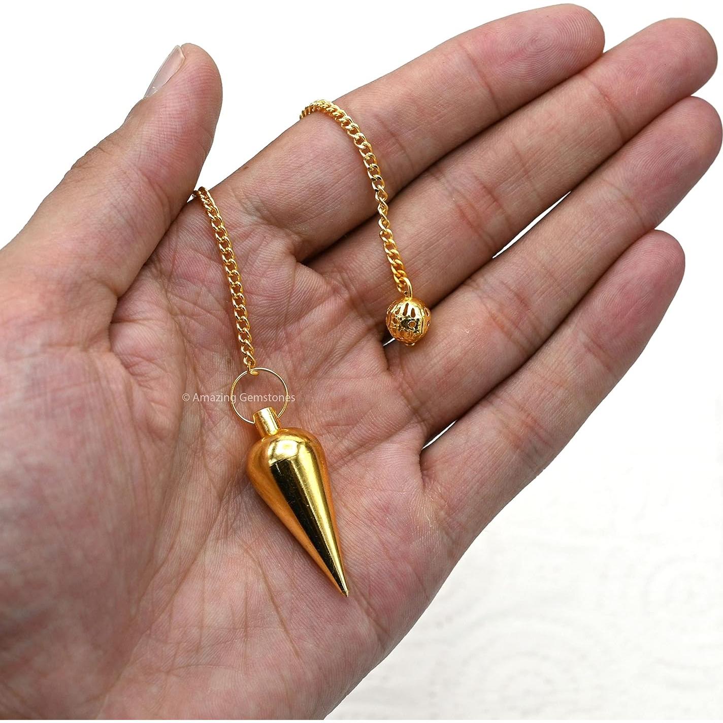 Péndulo de Metal Clásico con Domo Oro 7.62 cm - Radiestesia