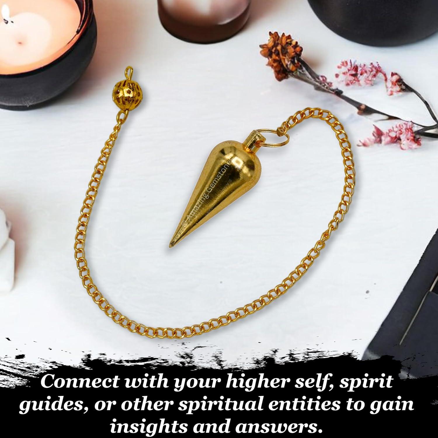 Péndulo de Metal Clásico con Domo Oro 7.62 cm - Radiestesia